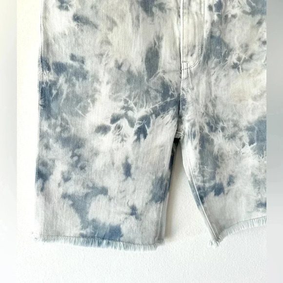 Anthropologie Pilcro Blue Tie Dye Frayed Hem High Rise Bermuda Shorts Size 25 - Picture 4 of 12